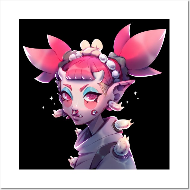 berry the demon girl Wall Art by gloomwastaken